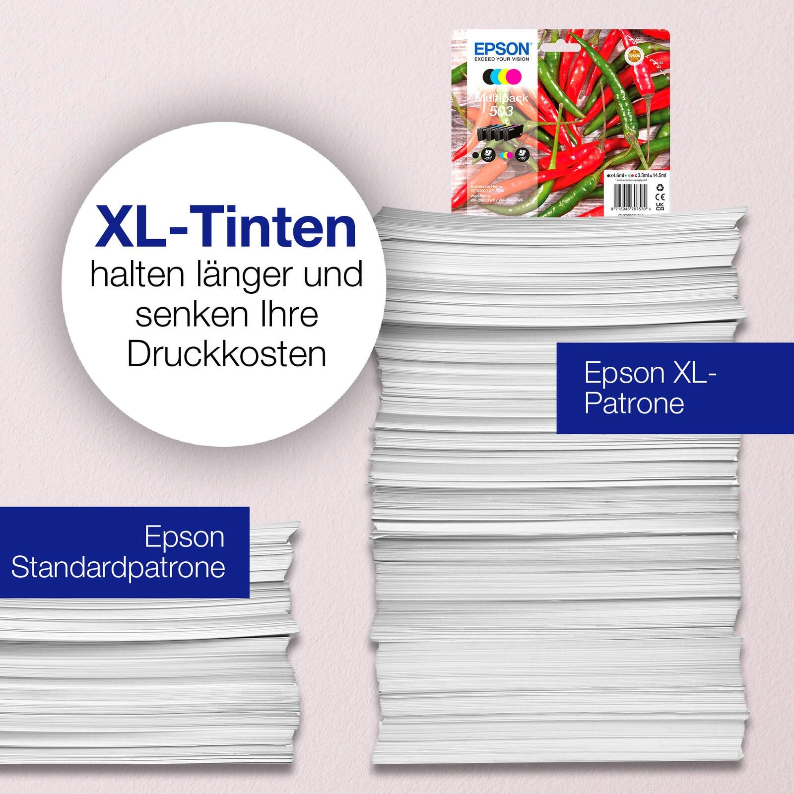 Epson Original 503XL Chilischoten Druckerpatronen - 4er Multipack (C13T09R64010)