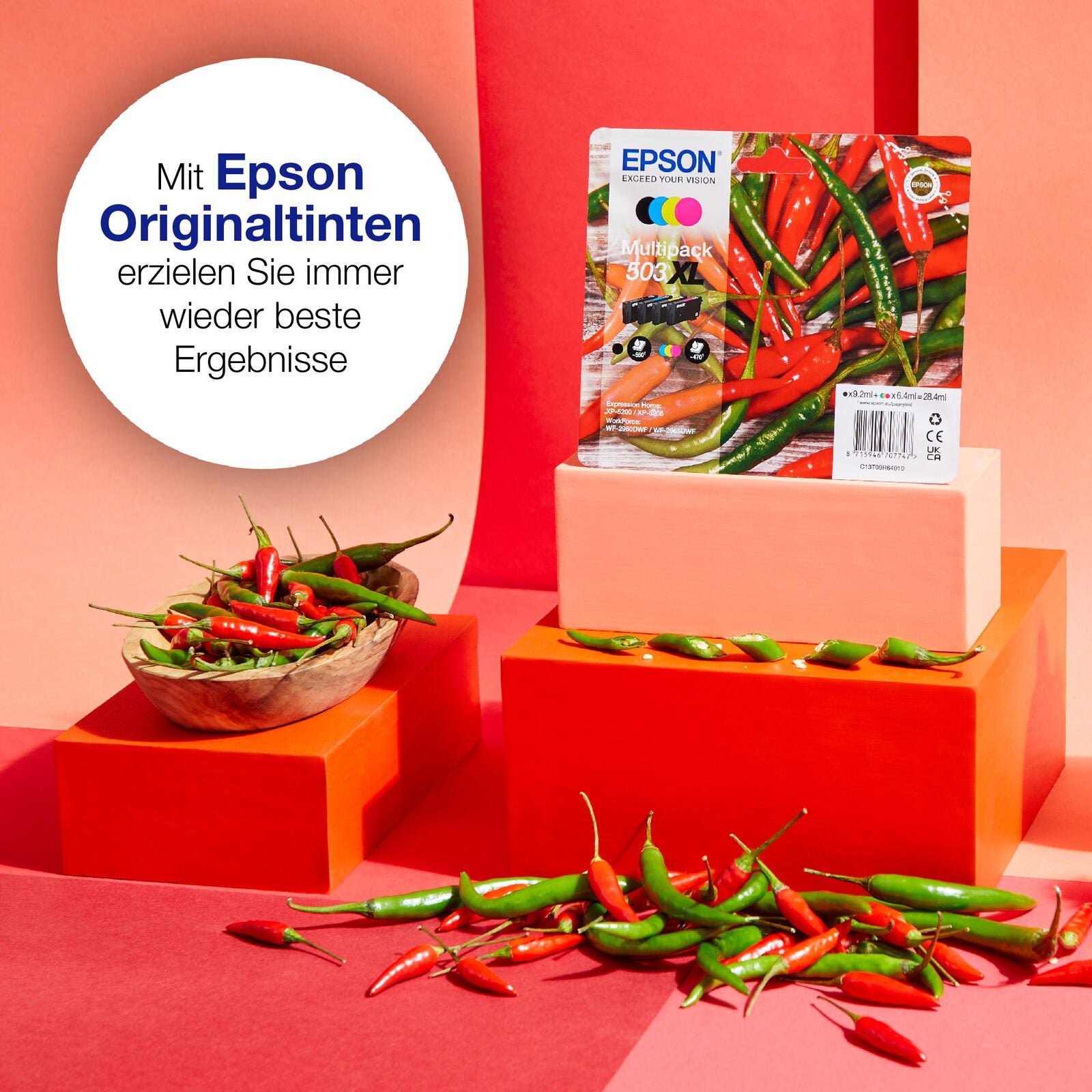 Epson Original 503XL Chilischoten Druckerpatronen - 4er Multipack (C13T09R64010)