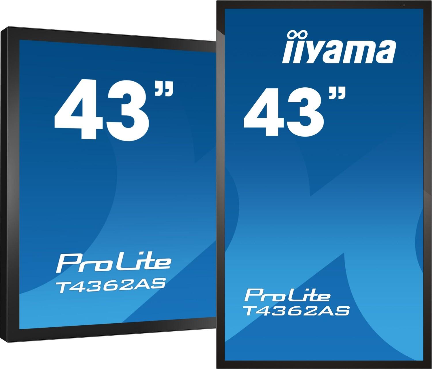 iiyama PROLITE T4362AS-B1 interaktiv Signage Display 108 cm (42,5 Zoll) 4K-UHD, IPS, 500 cd/m², 24/7, LAN, Android