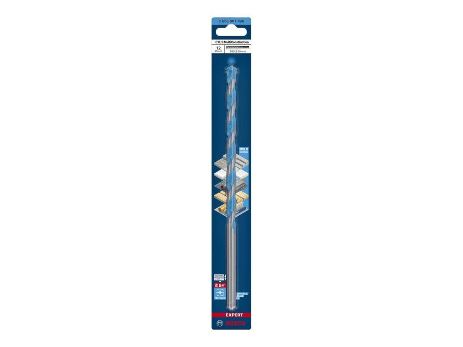 Bosch BOR CYL MULTICONSTRUCTION 12X250MM