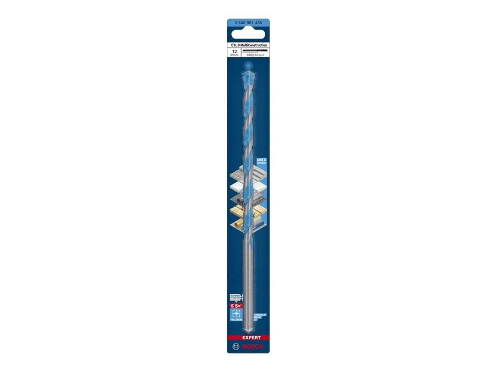 Bosch BOR CYL MULTICONSTRUCTION 12X250MM