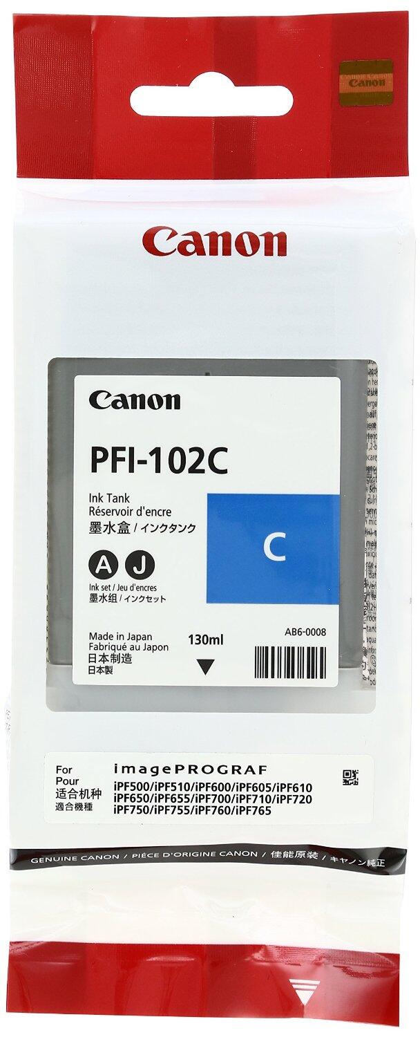 Canon Original PFI-102C Druckerpatrone - cyan 740 Seiten