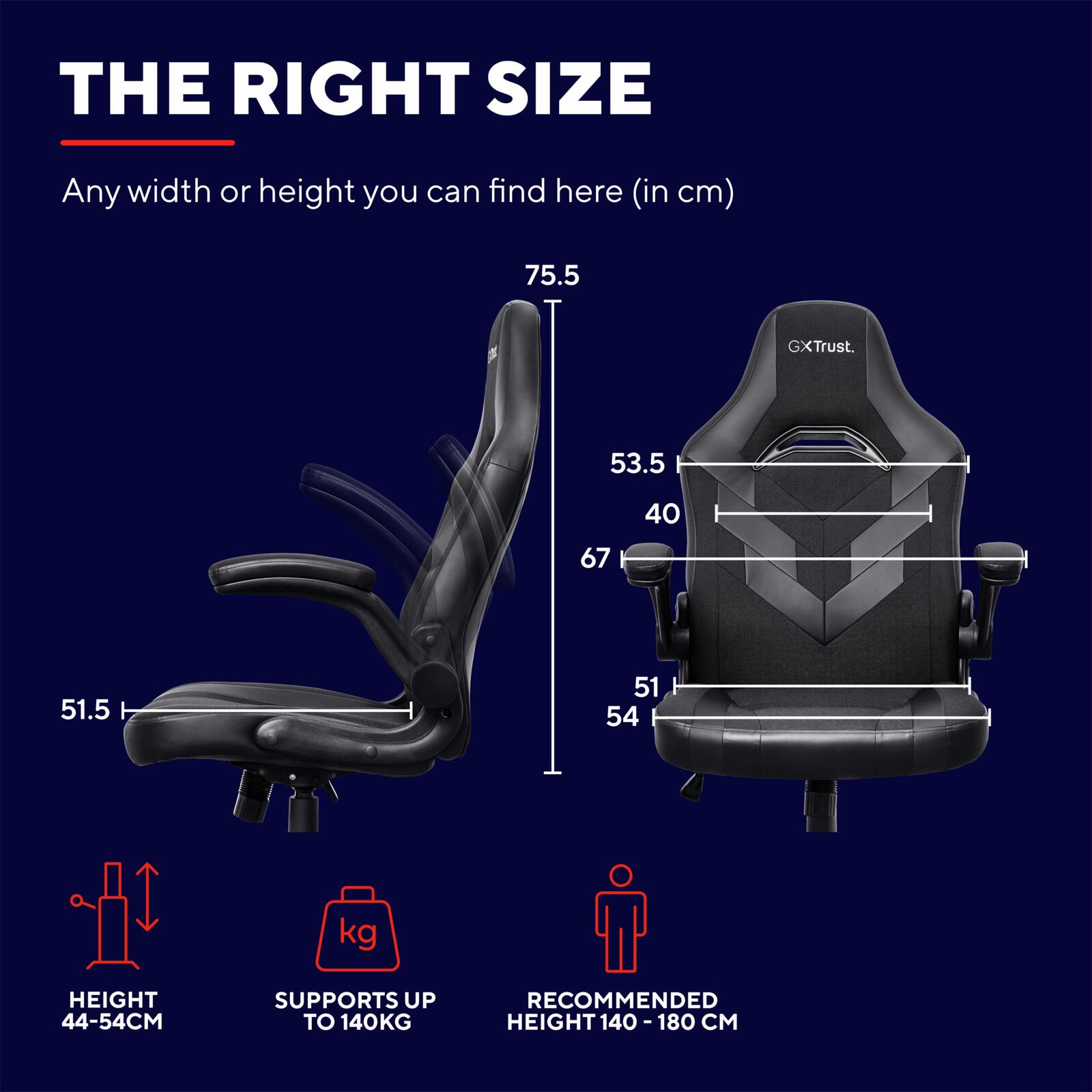 Trust Gaming GXT 703 Riye Gaming-Stuhl - Schwarz