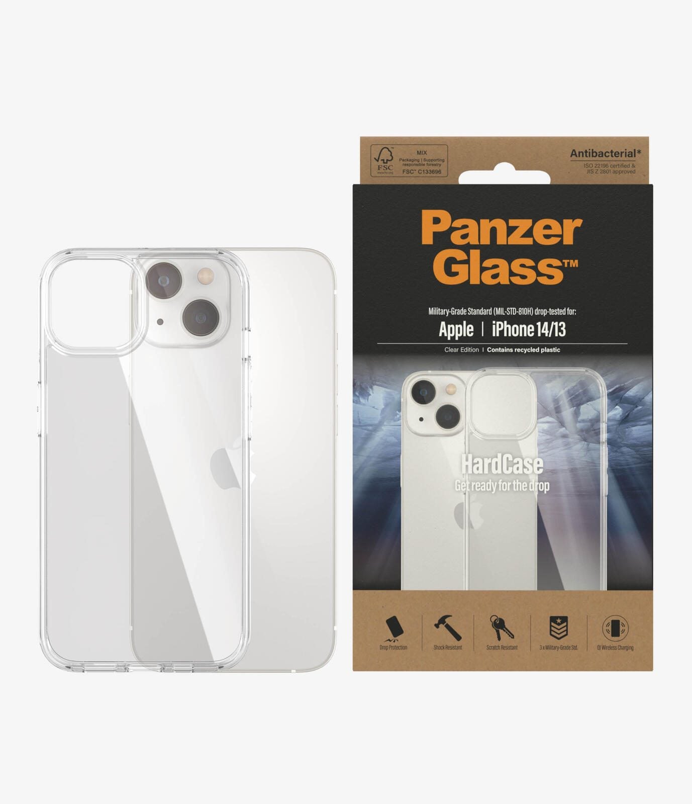 PanzerGlass HardCase für iPhone 14 / 13, transparent