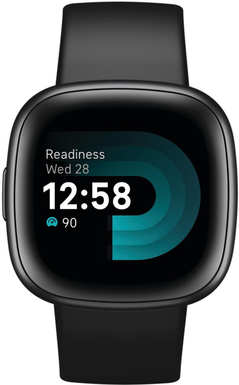 B-WARE Fitbit Versa 4 Fitness-Smartwatch, Graphit/Schwarz