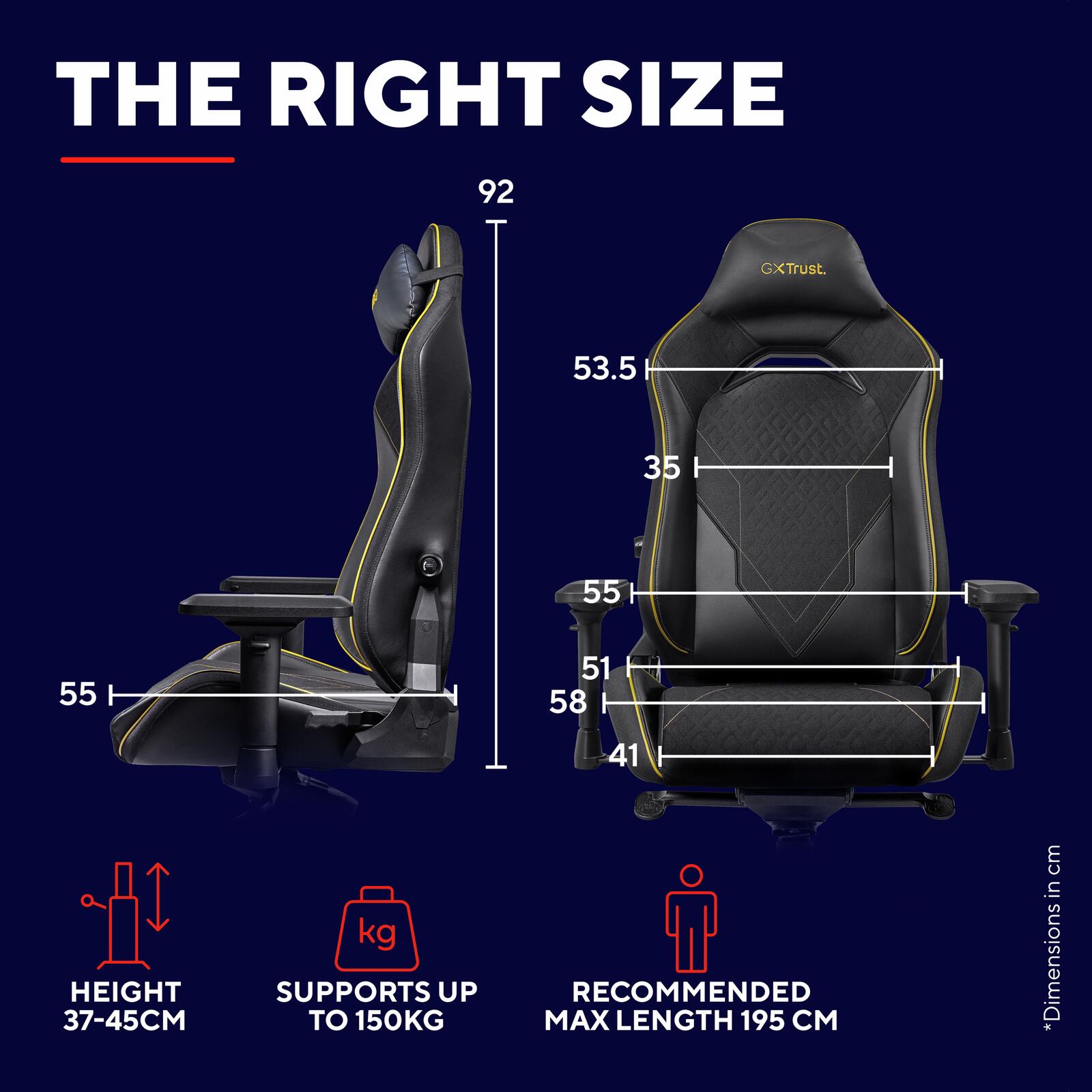 Trust Gaming GXT 721 Ruya Pro Komfortabler Premium-Gaming-Stuhl - Schwarz
