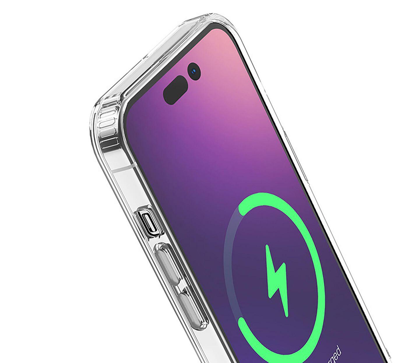 eSTUFF Berlin Magnetic Hybrid Case für das iPhone 14 Pro - Clear