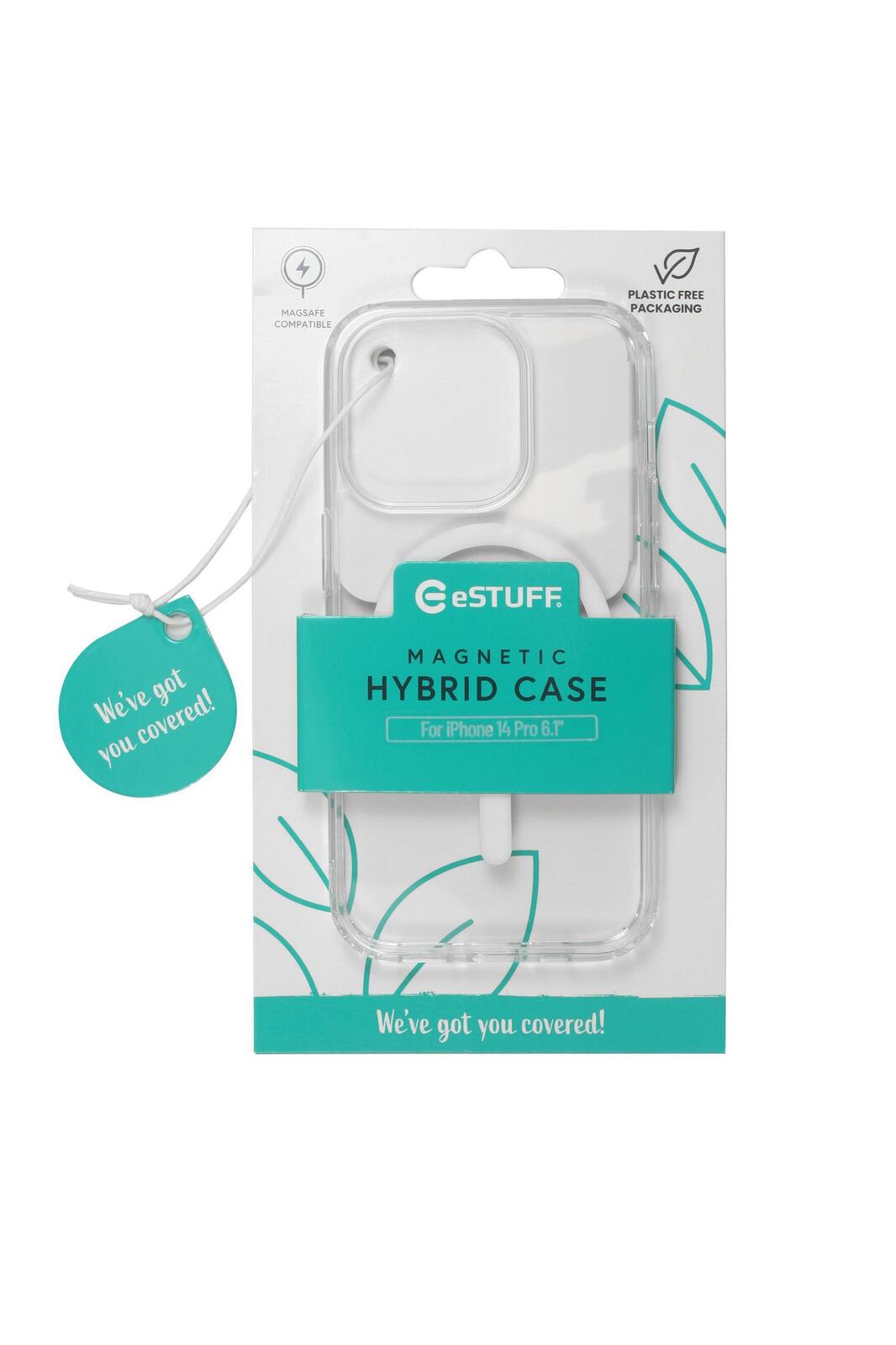 eSTUFF Berlin Magnetic Hybrid Case für das iPhone 14 Pro - Clear