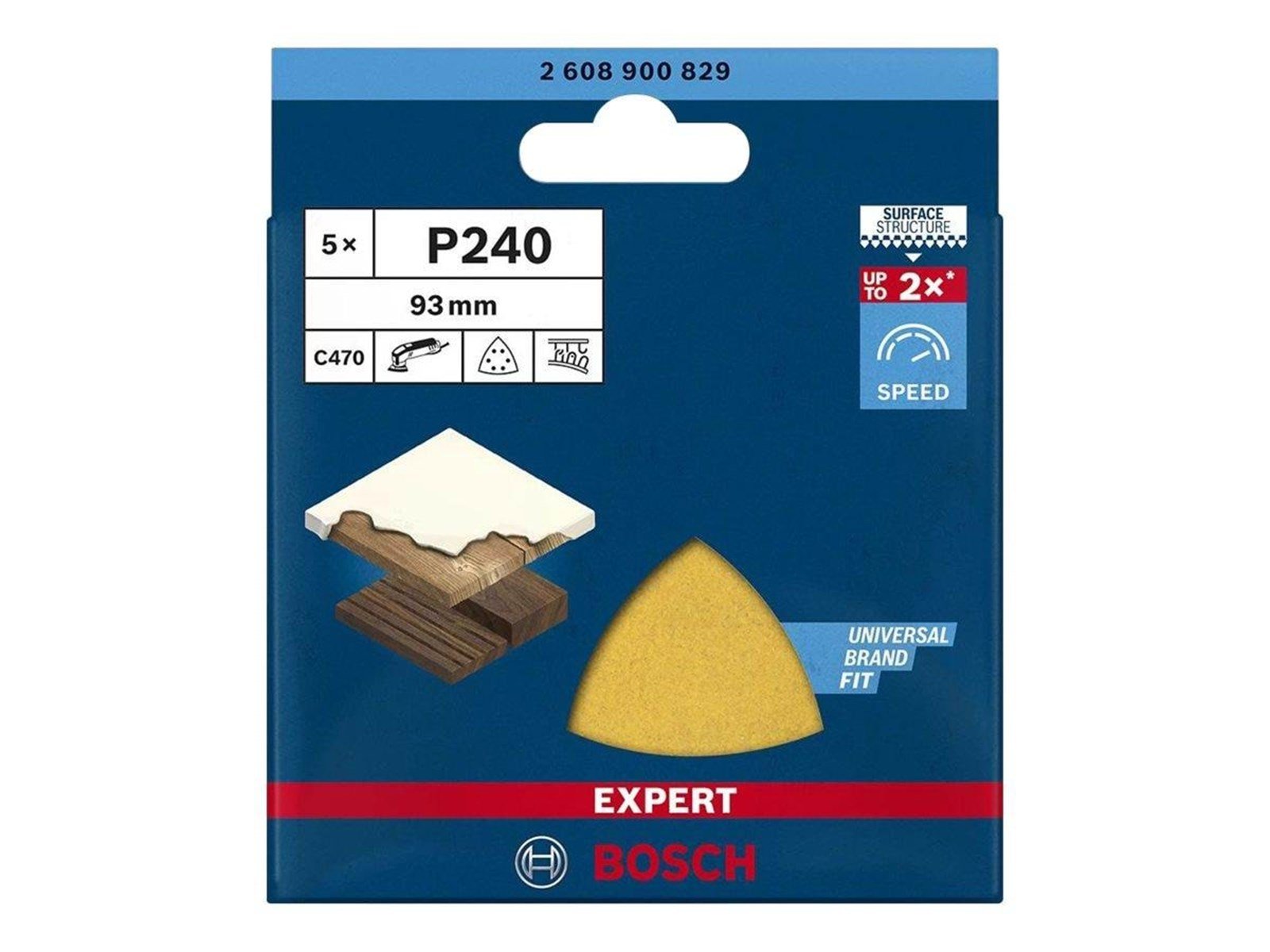 Bosch EXPERT C470 Delta Sandpaper Perforated (L X W) 93mm X 93mm 5-Pack