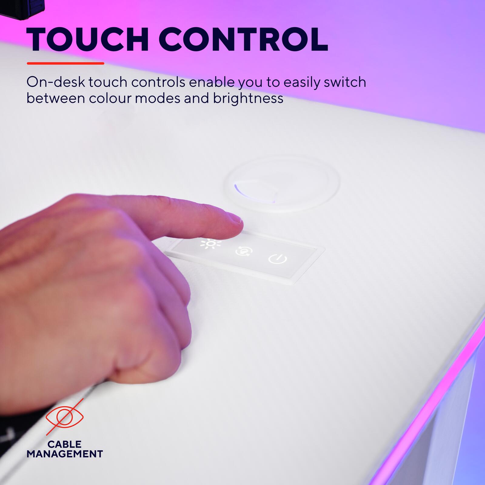 Trust Gaming GXT 709W Luminus RGB Gaming-Tisch - Weiß