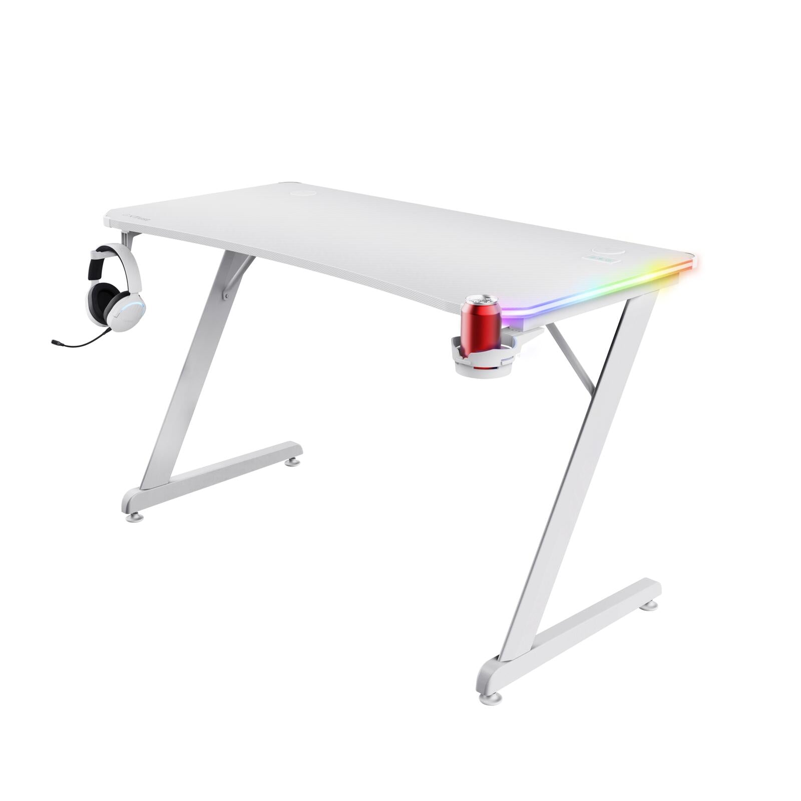 Trust Gaming GXT 709W Luminus RGB Gaming-Tisch - Weiß