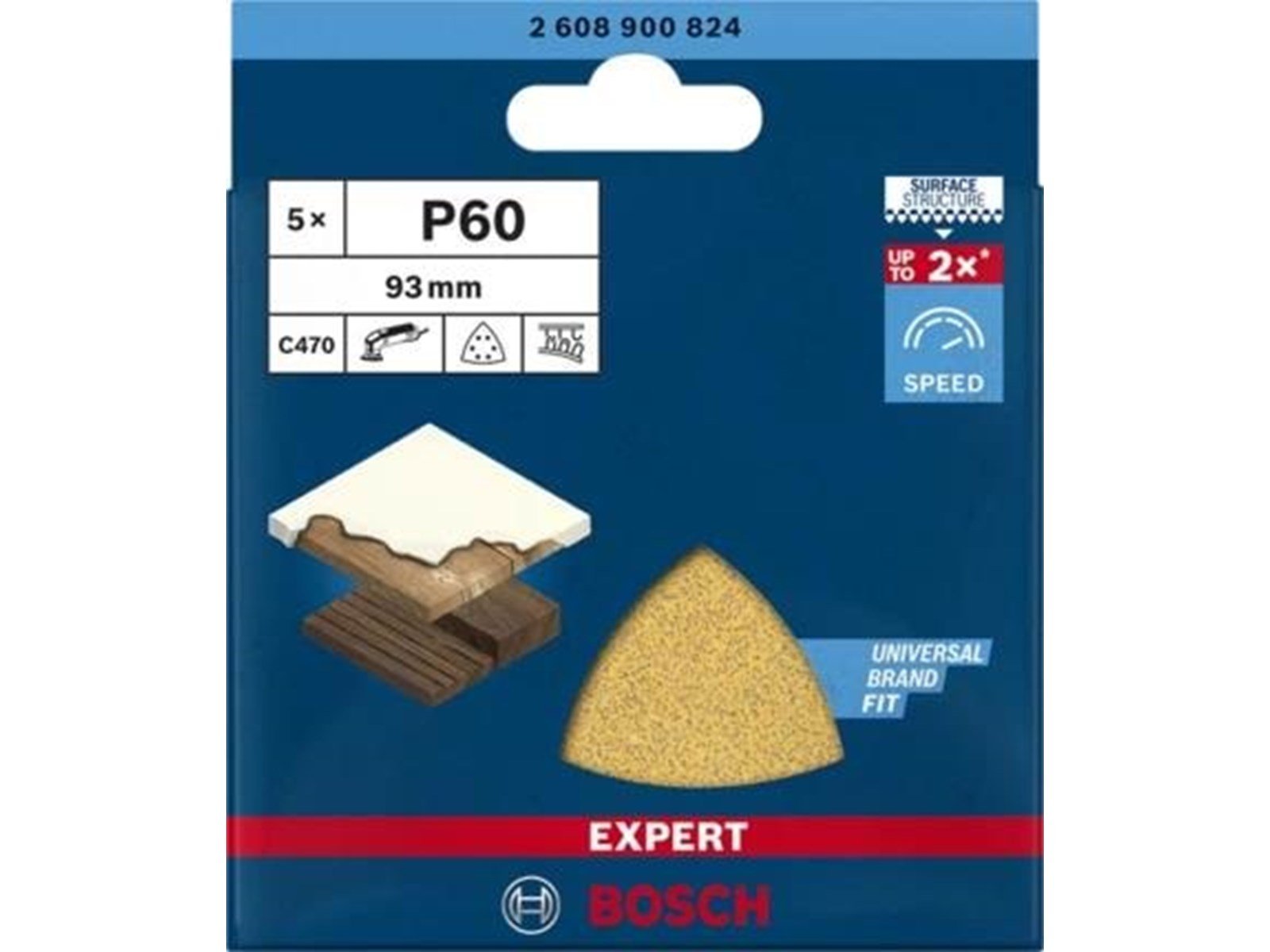 Bosch SLIBEBLAD DELTA 93MM K60 6H 5 STK