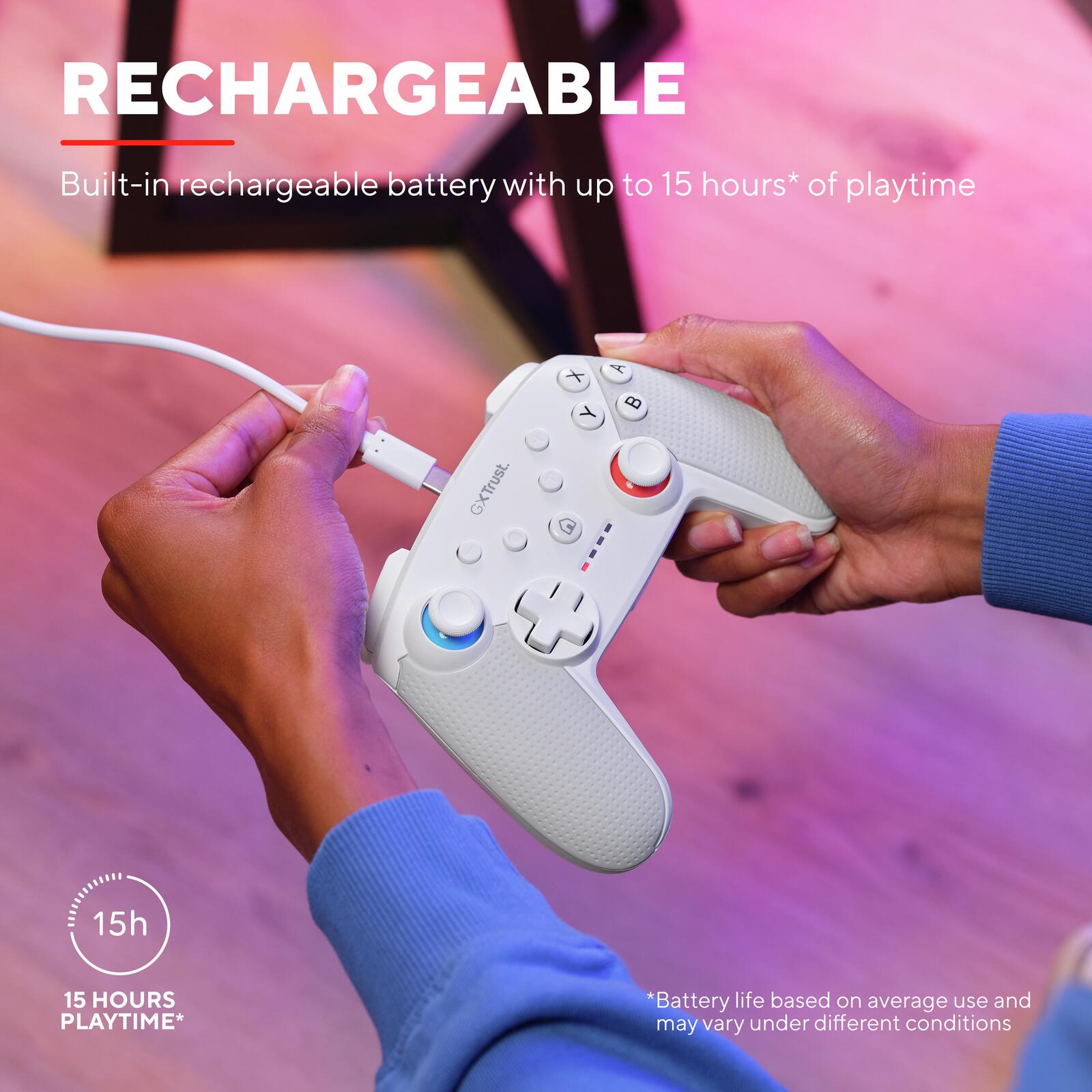 Trust Gaming GXT 1246W Muta Kabelloser Controller für Nintendo Switch - Weiß