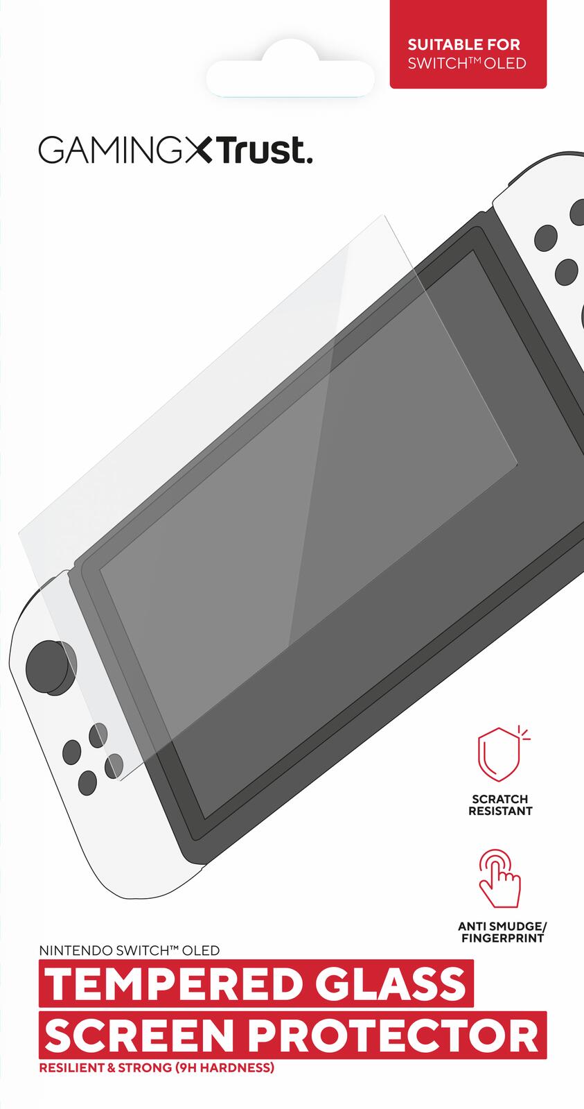 Trust Gaming GXT 1245 Displayschutz aus Hartglas für Nintendo Switch OLED - Transparent