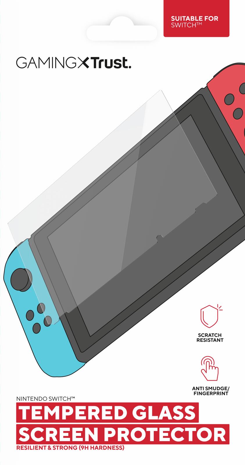 Trust Gaming GXT 1246 Displayschutz aus Hartglas für Nintendo Switch - Transparent