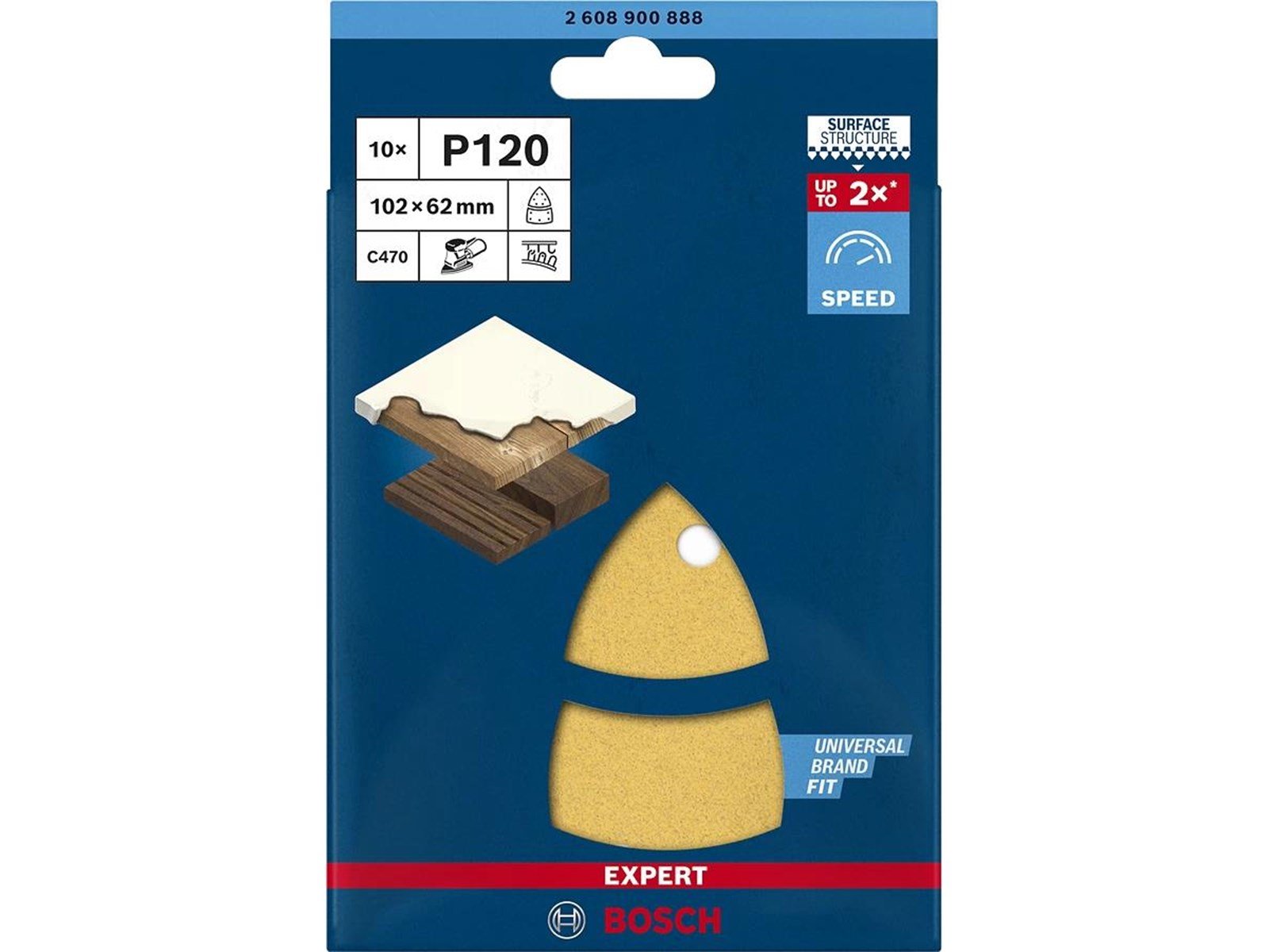 Bosch sanding blade flat 102x62 93mm k120 10 pcs