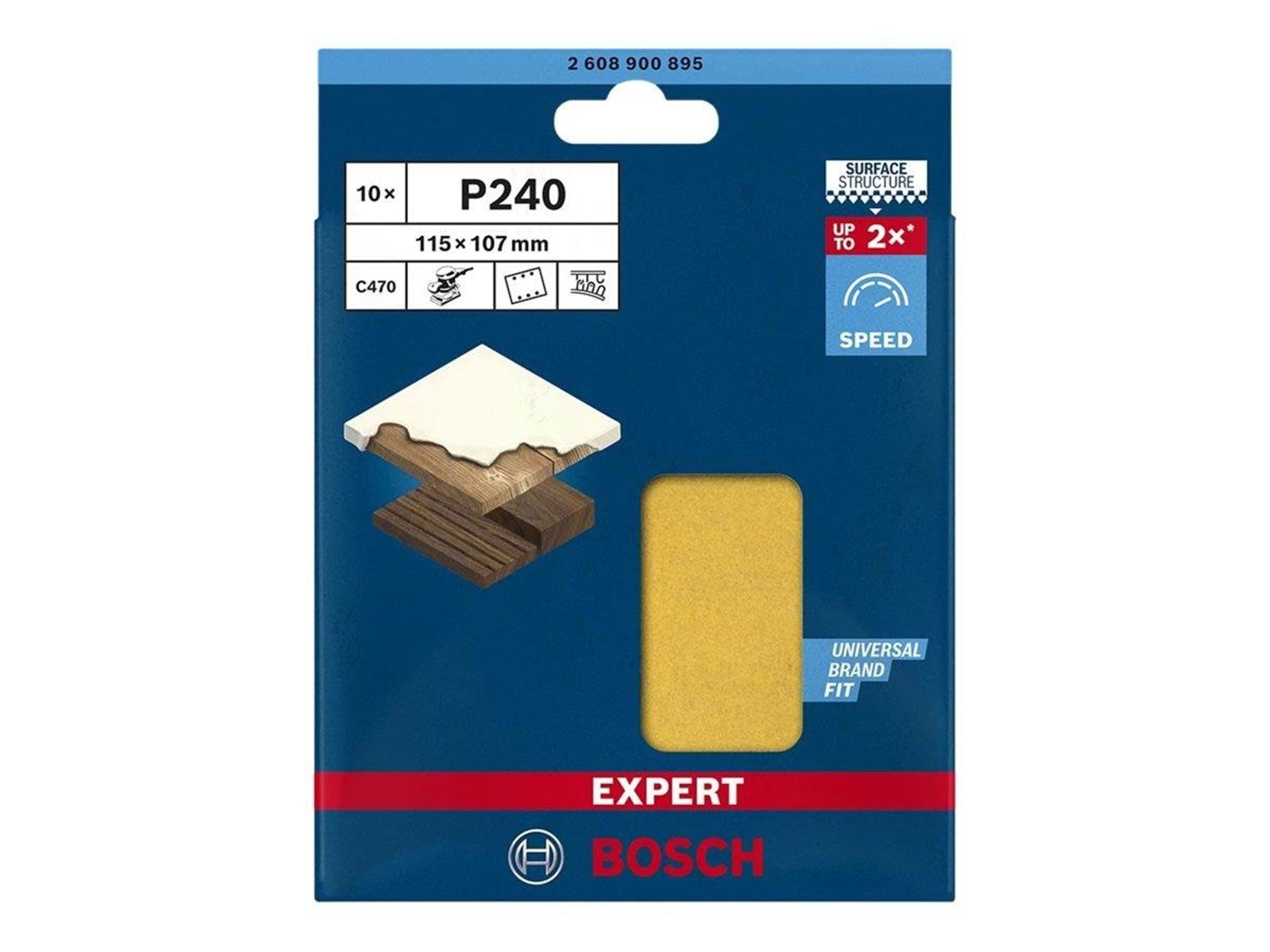 Bosch EXPERT C470 Orbital Sandpaper Perforated (L X W) 115 Mm X 107mm 10-Pack