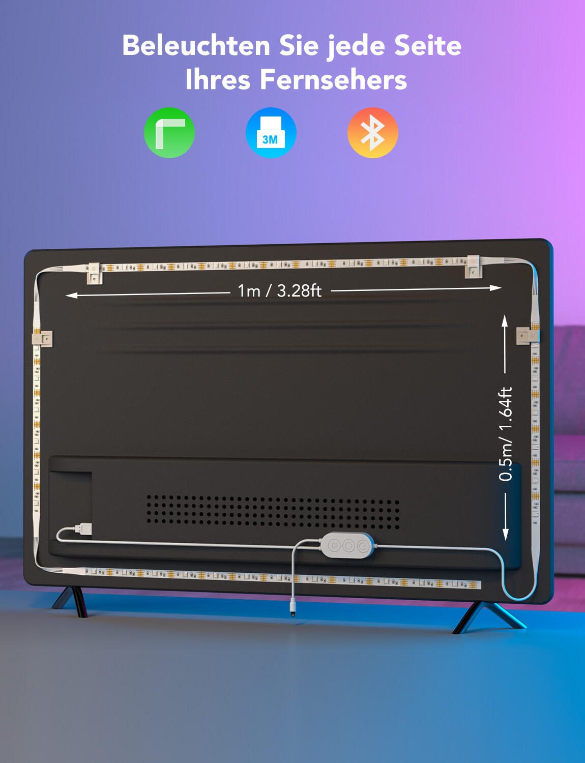 Govee RGB Bluetooth LED Blacklight für 46-60' TVs