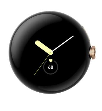 B-WARE Google Pixel Watch (Wi-Fi) - 41mm in Polished Silver mit Sportarmband in Charcoal