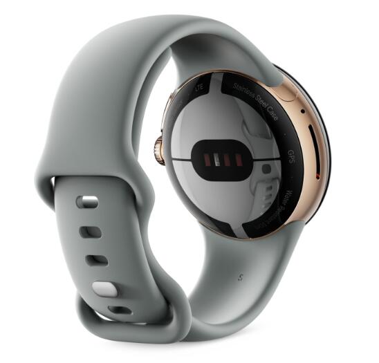 Google Pixel Watch (Wi-Fi) - 41mm in Champagne Gold mit Sportarmband in Hazel