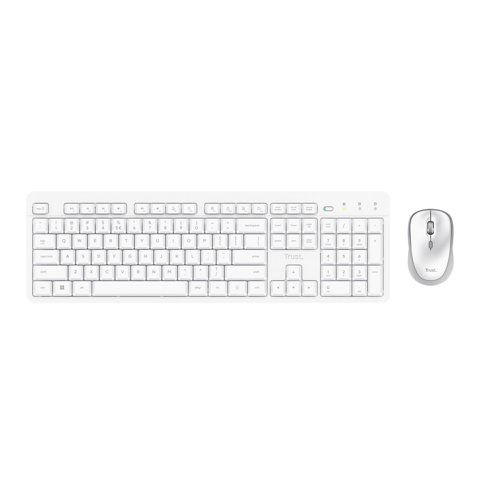 Trust Ody II Stilles kabelloses Tastatur-Maus-Set - Weiß DE