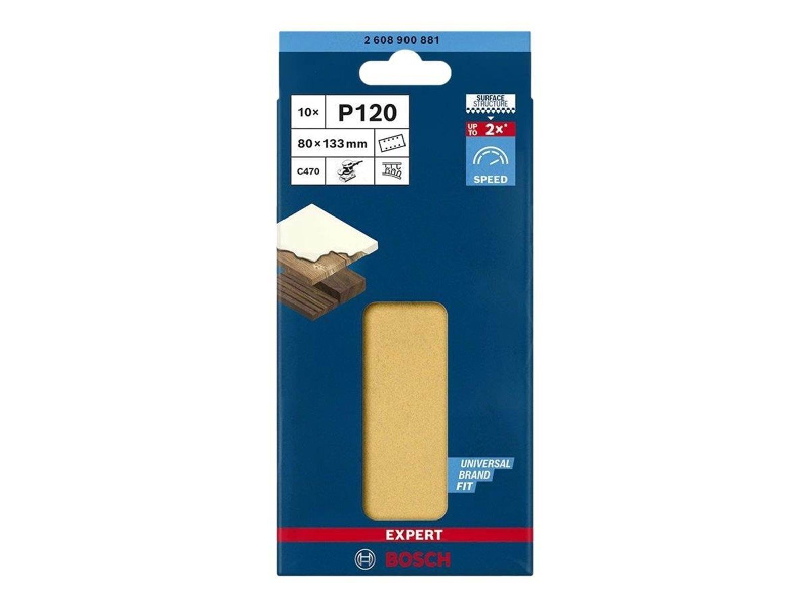 Bosch EXPERT C470 Orbital Sandpaper Perforated Grain Num 120 (L X W) 133mm 10-Pack