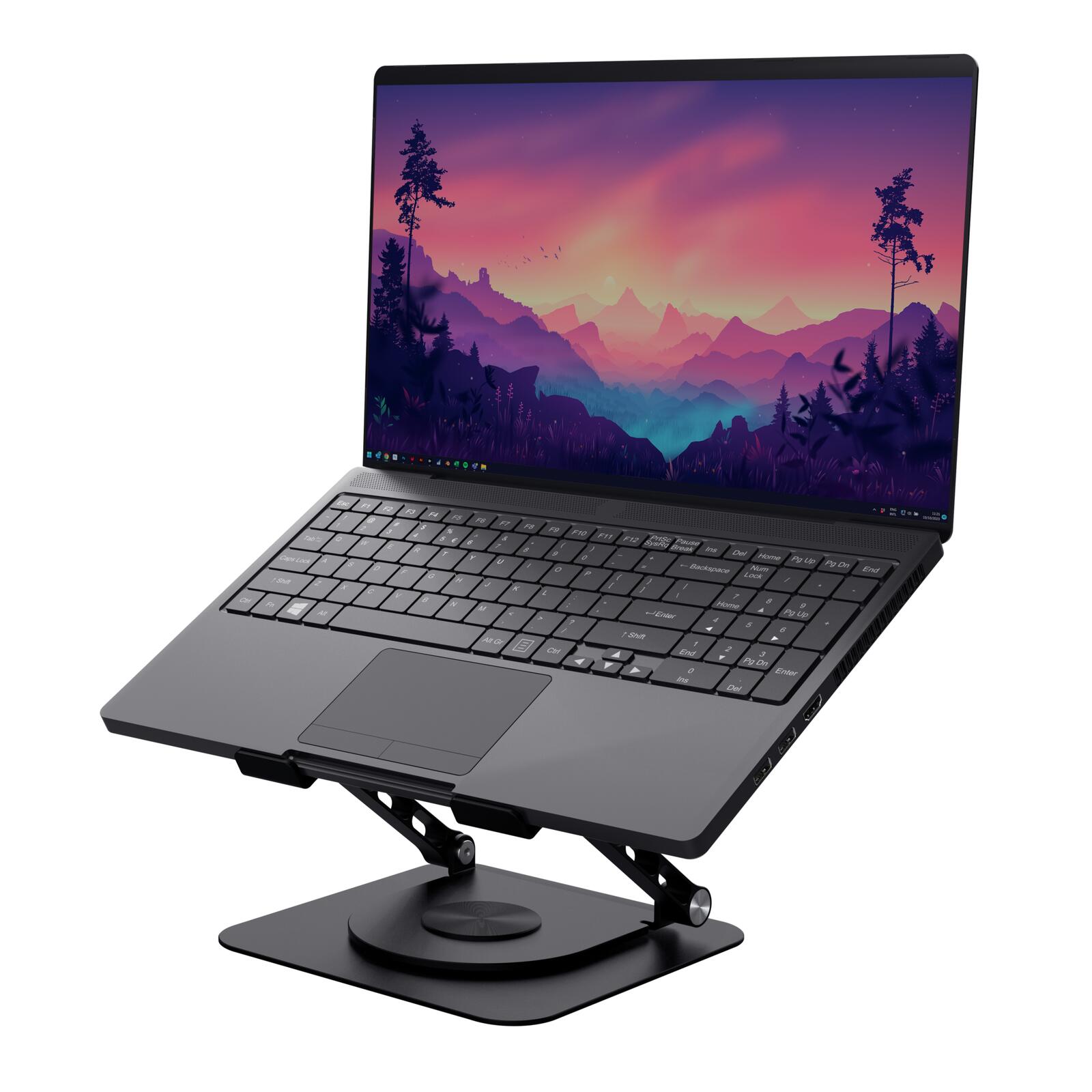 Trust Zeff Höhenverstellbarer Laptop-Schreibtischständer aus Metall - Schwarz