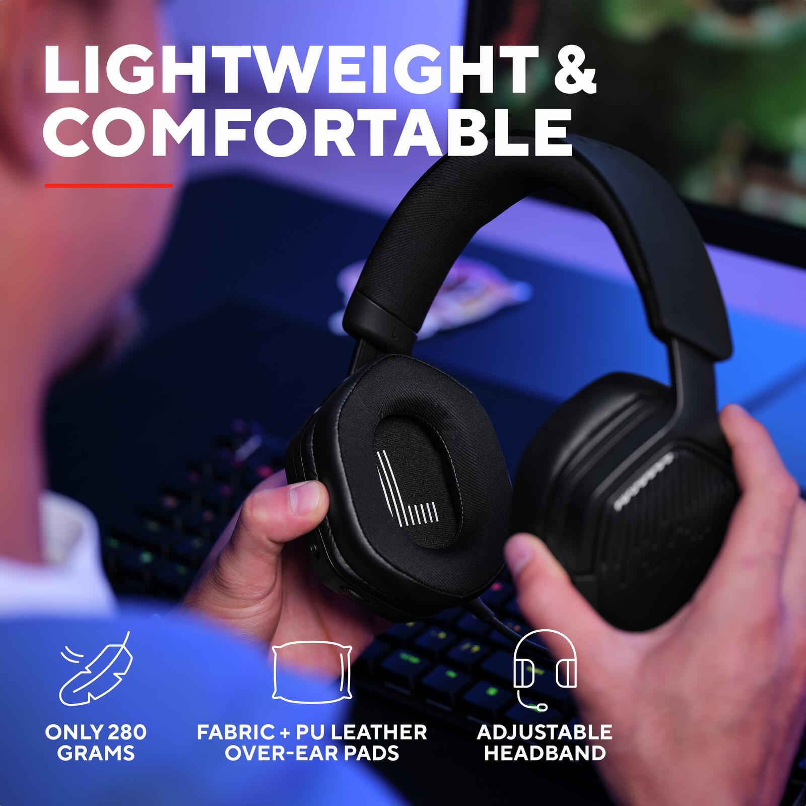Trust Gaming GXT 493 Carus Drahtloses Multiplattform-Headset - Schwarz