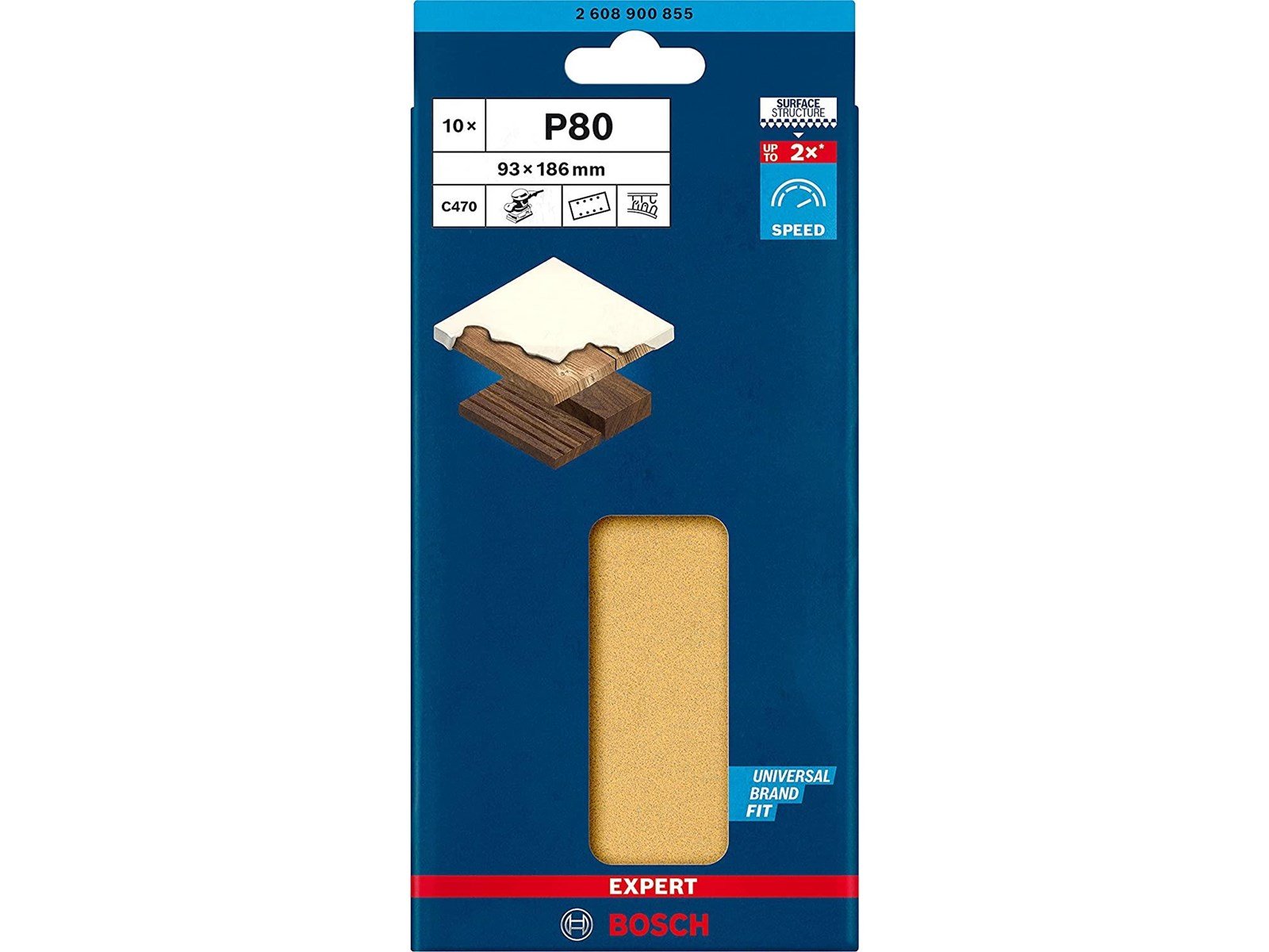 Bosch SLIBEBLAD PLAN 93X185MM K80 8H 10 STK