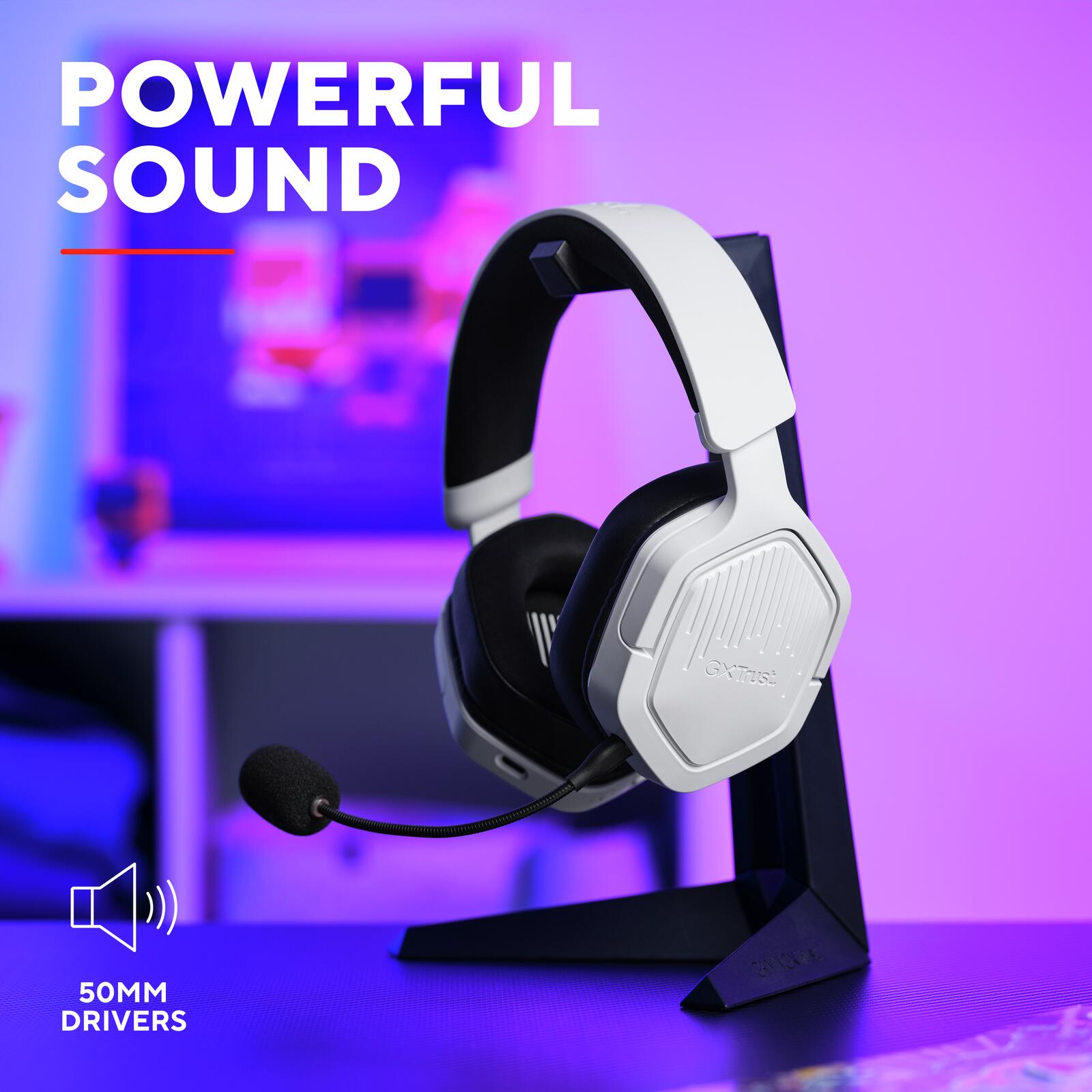 Trust Gaming GXT 493W Carus Drahtloses Multiplattform-Headset - Weiß