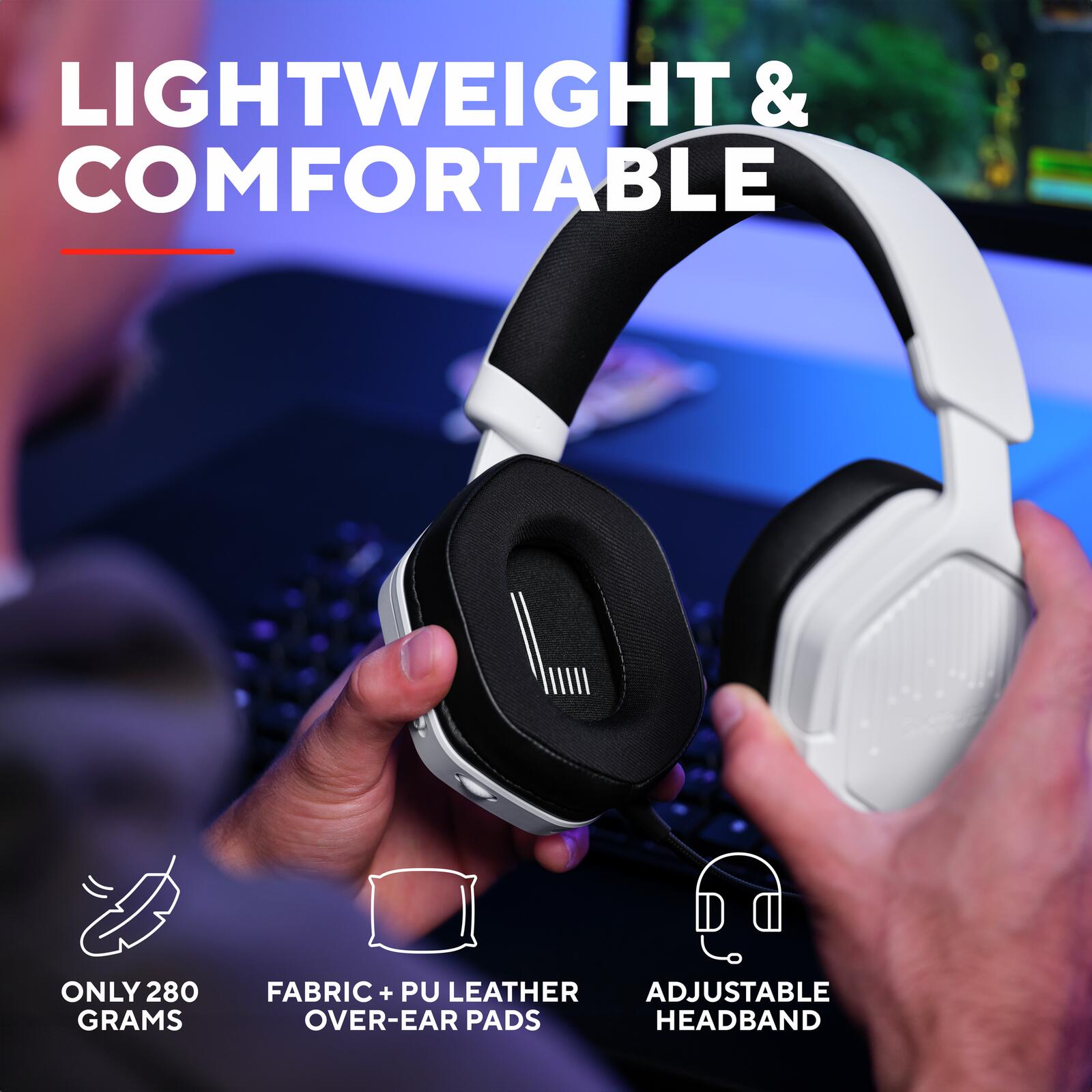 Trust Gaming GXT 493W Carus Drahtloses Multiplattform-Headset - Weiß