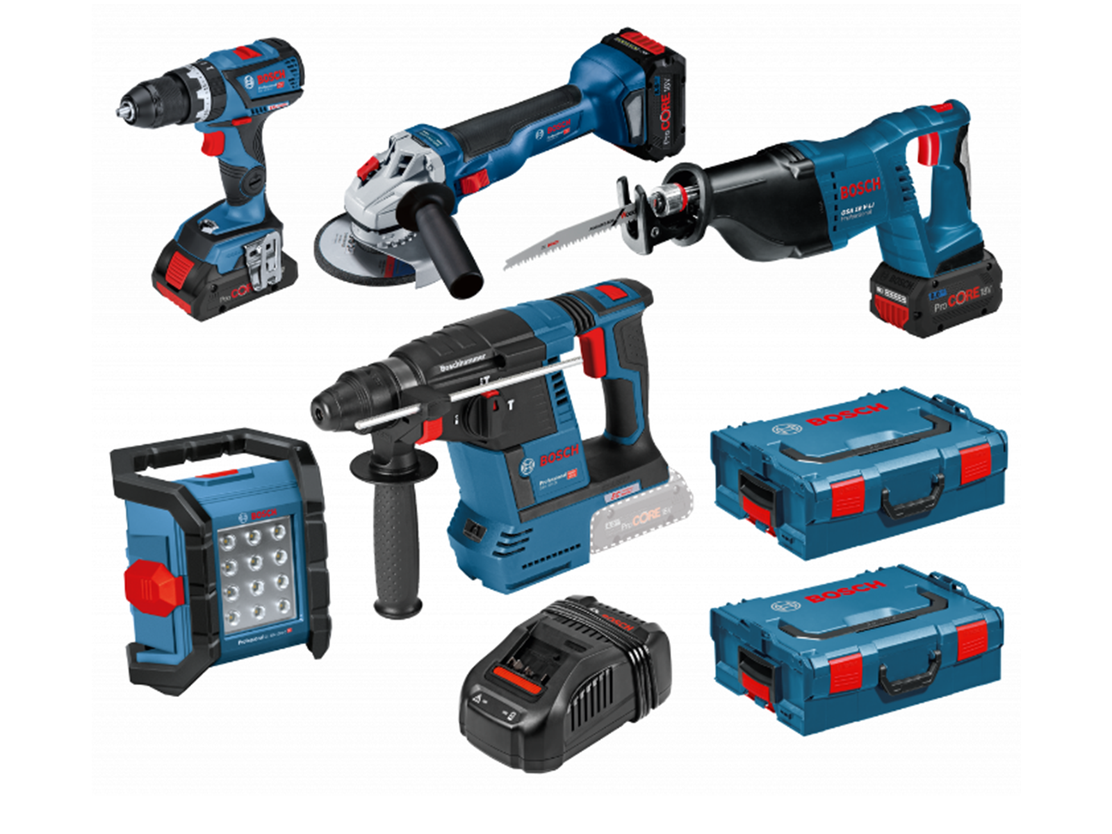 Bosch COMBI SET 18V GSB/GWS/GBH/GSA/GLI 3XPC XLB