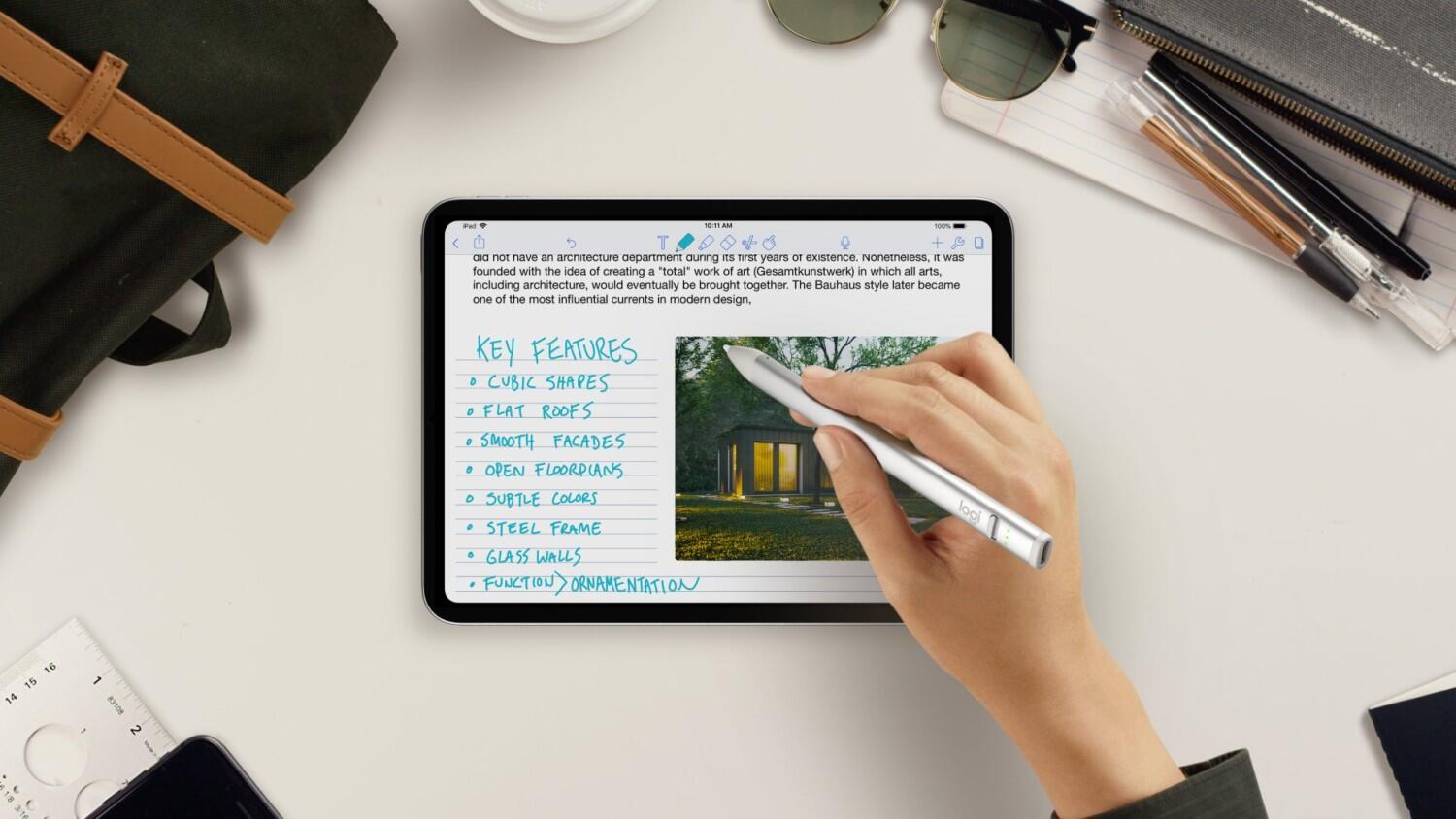 Logitech Crayon USB-C - Digitaler Zeichenstift kabellos Silber für iPad