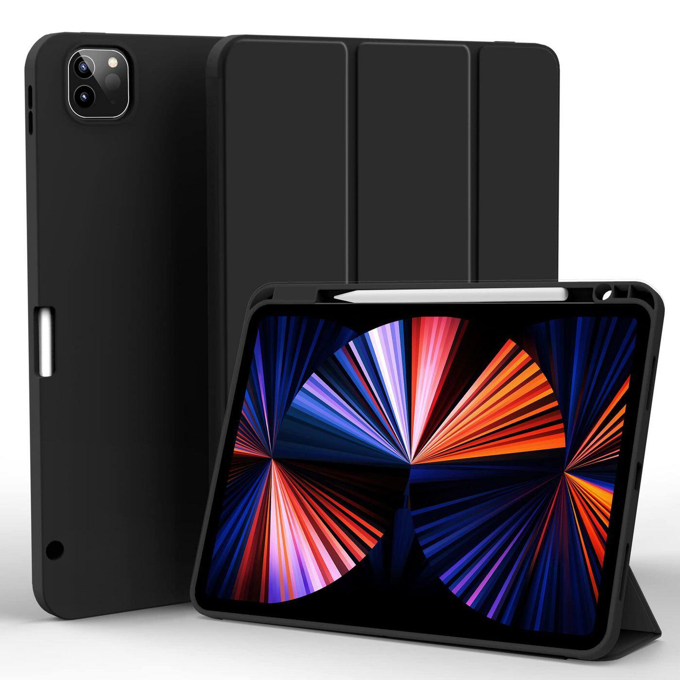eSTUFF Miami Pencil Case für das iPad Pro 11' 2022/2021 - Black PU leather/Clear (Bulk)
