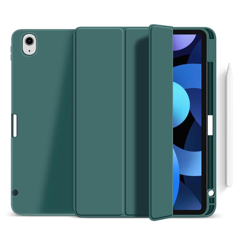 eSTUFF Miami Pencil Case für das iPad 10. Generation, 10.9' - Dark Green PU leather/Clear (Bulk)