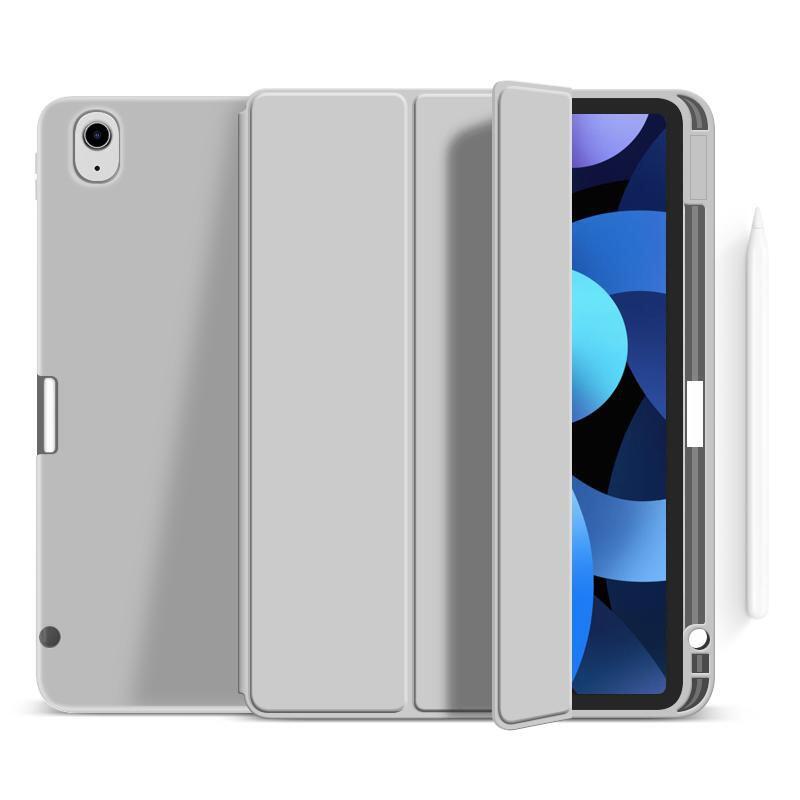 eSTUFF Miami Pencil Case für das iPad der 10. Gen. 2022 & 11. Gen. 2025 (10.9') - Grey PU leather/Clear (Bulk)