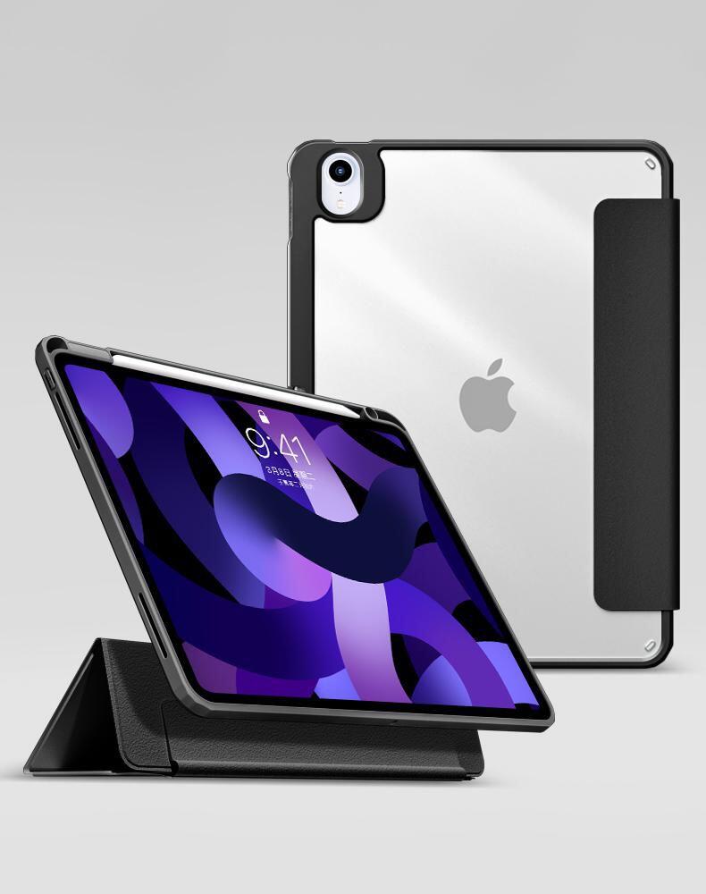 eSTUFF Boston Flip-Hülle für das iPad der 10. Gen. 2022 & 11. Gen. 2025 (10.9') - Black/Clear (Bulk)