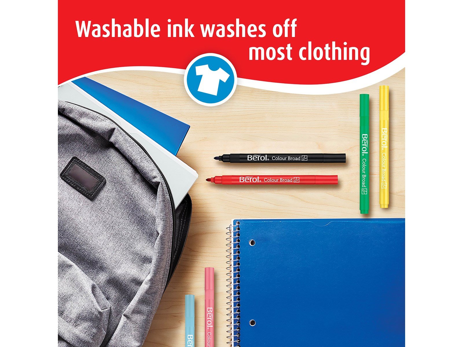 Berol Dicke, bunte Faserschreiber, Strichbreite: 1,1 mm – farblich sortiert, 42 Stifte