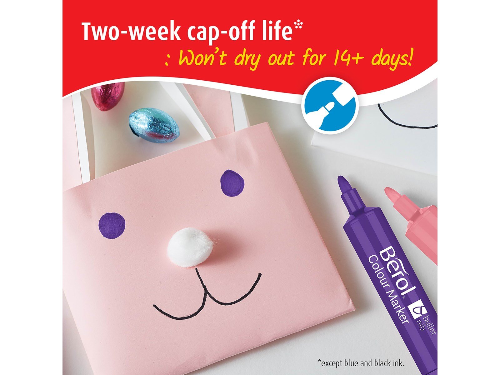 Berol bunte Fasermaler, breite Rundspitze 2mm - farblich sortiert, 12er Pack