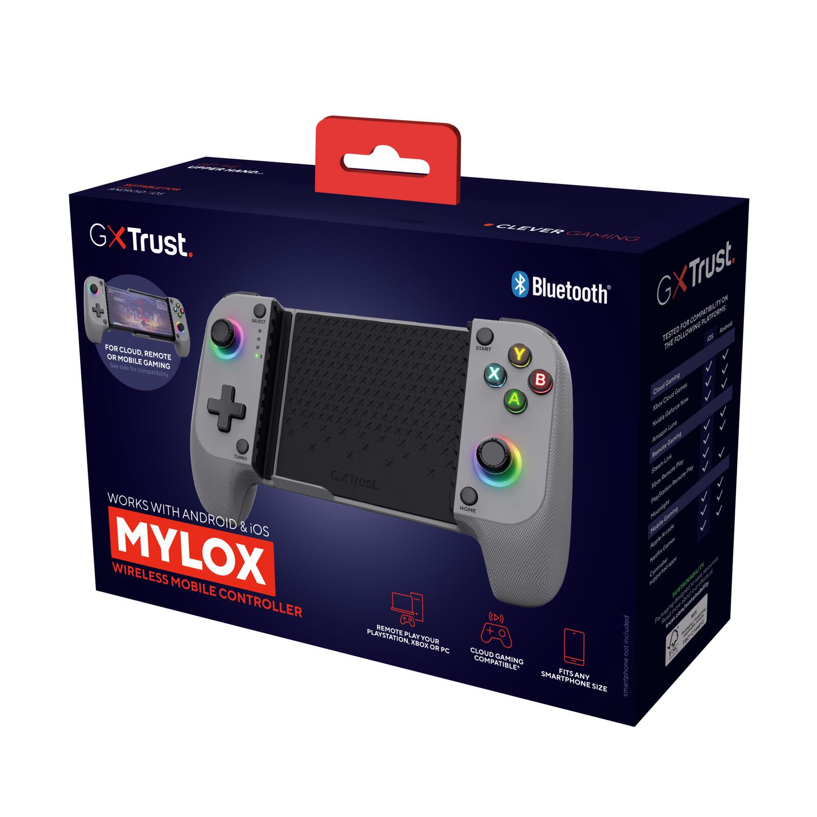 Trust Gaming GXT 735G Mylox Kabelloser mobiler Gaming-Controller - Grau