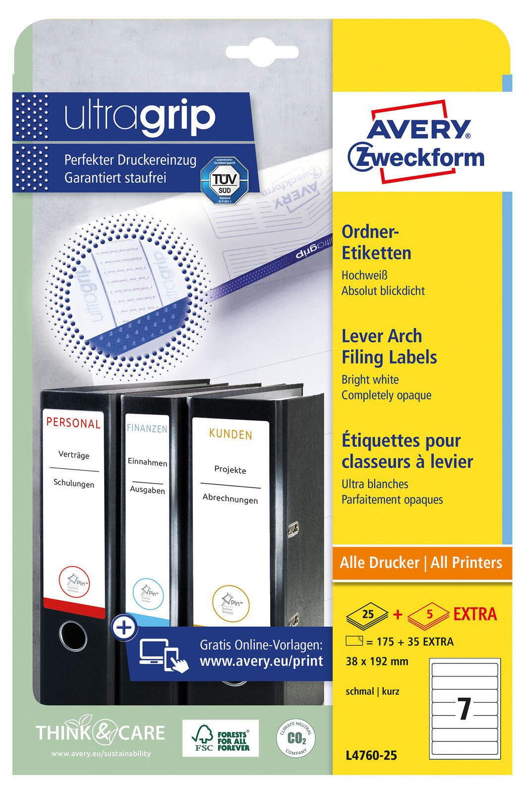 AVERY Zweckform Ordneretiketten - 210 Etiketten