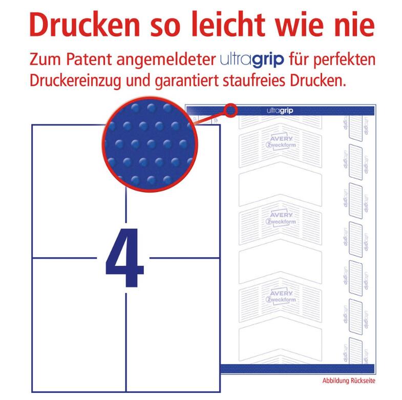 AVERY Zweckform Etiketten 3483 105,0 x 148,0 mm weiß - 400 Stück