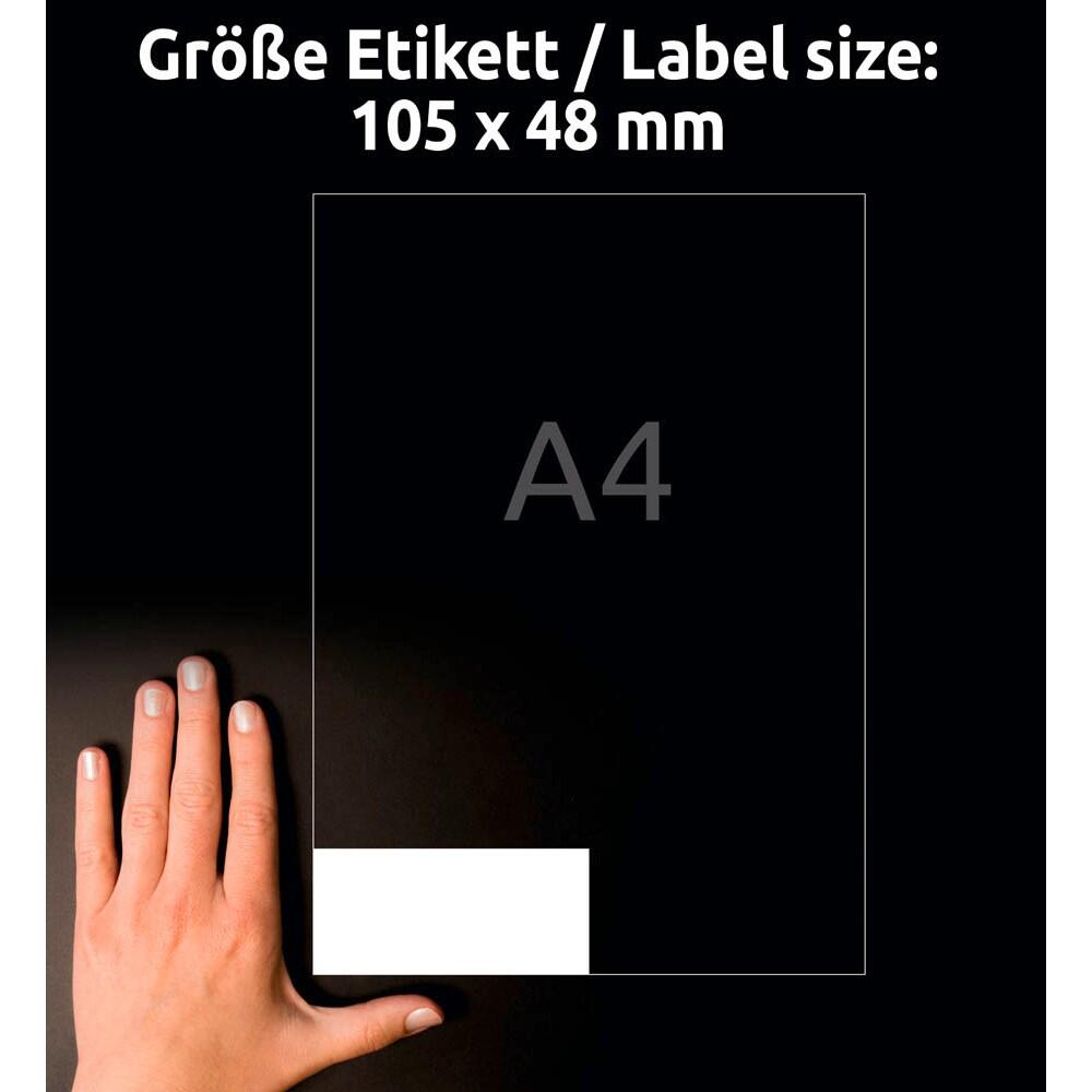 AVERY Zweckform Etiketten 3424 weiß 105,0 x 48,0 mm - 1.200 Stück