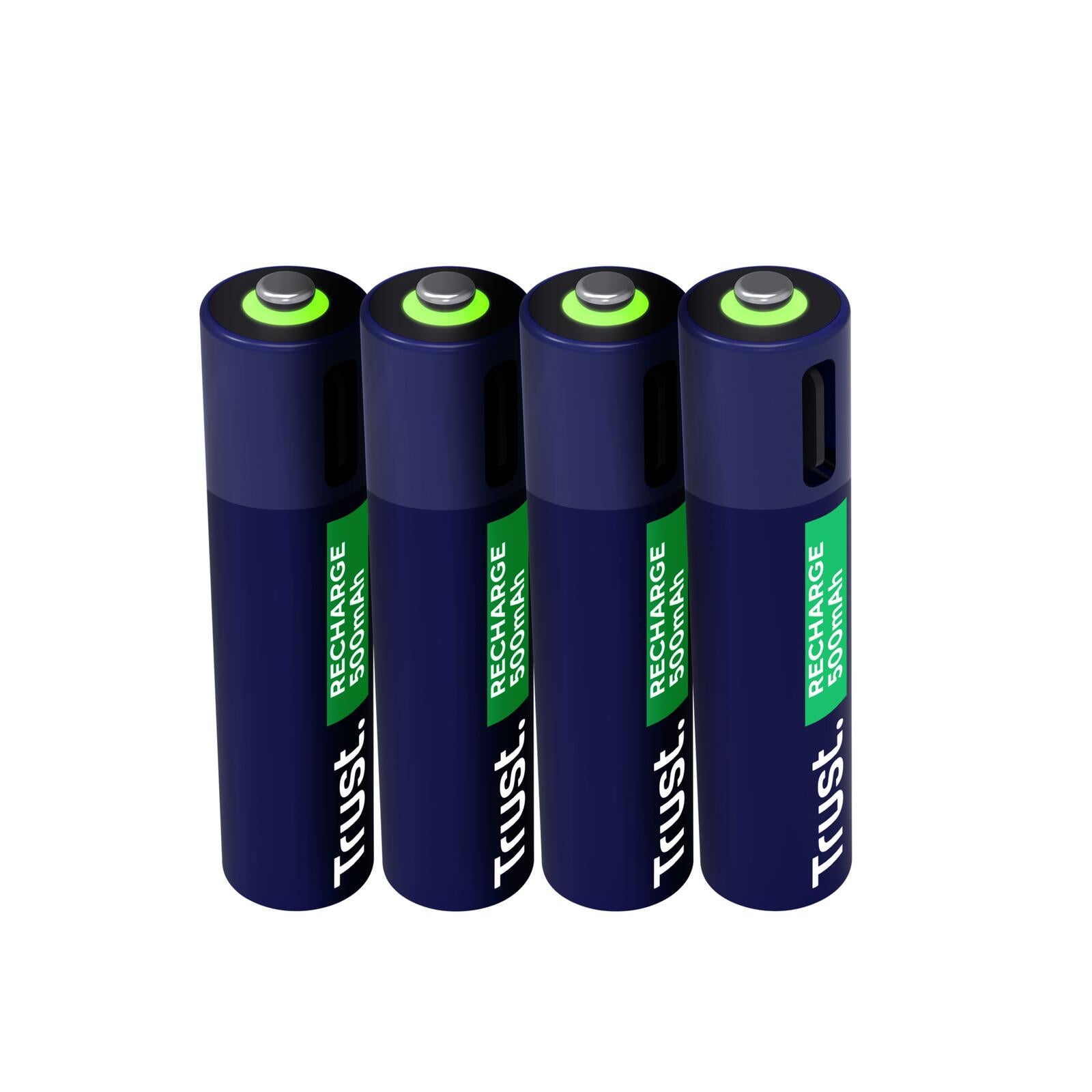 Trust Haushaltsbatterie Wiederaufladbarer Akku AAA für USB-C