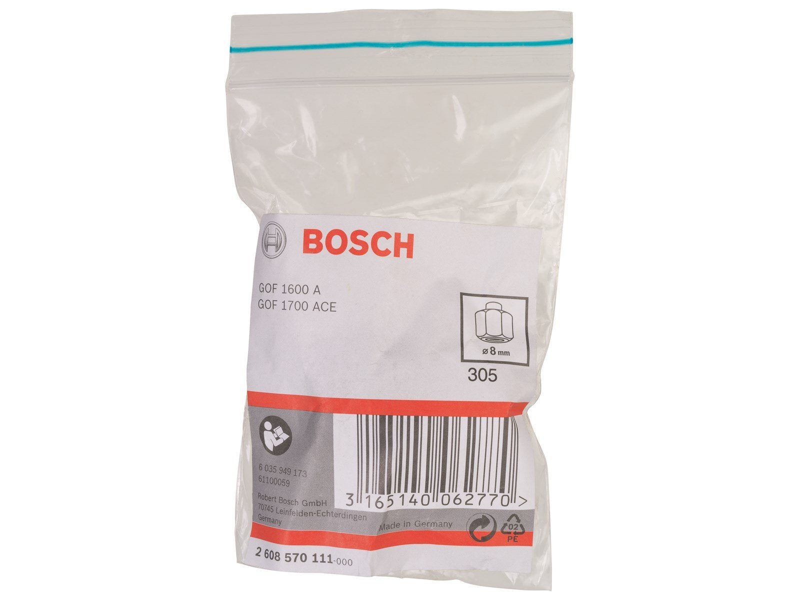Bosch SPÃ†NDETANG 8MM GOF 1600A/1700ACE