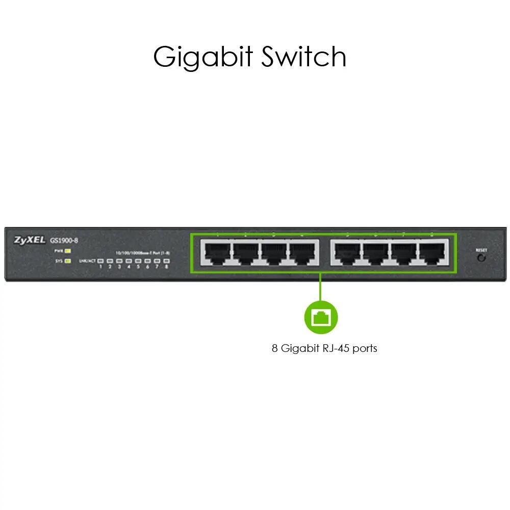 Zyxel Switch 8-Port Gigabit 8x 1G L2