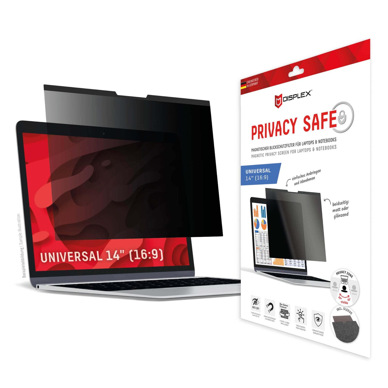DISPLEX Blickschutzfilter Privacy Safe für Notebooks