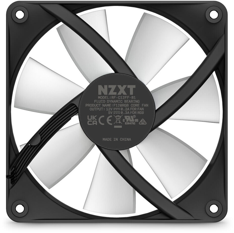 NZXT F120 RGB Core - Gehäuselüfter, Schwarz (120mm, 8x LED)