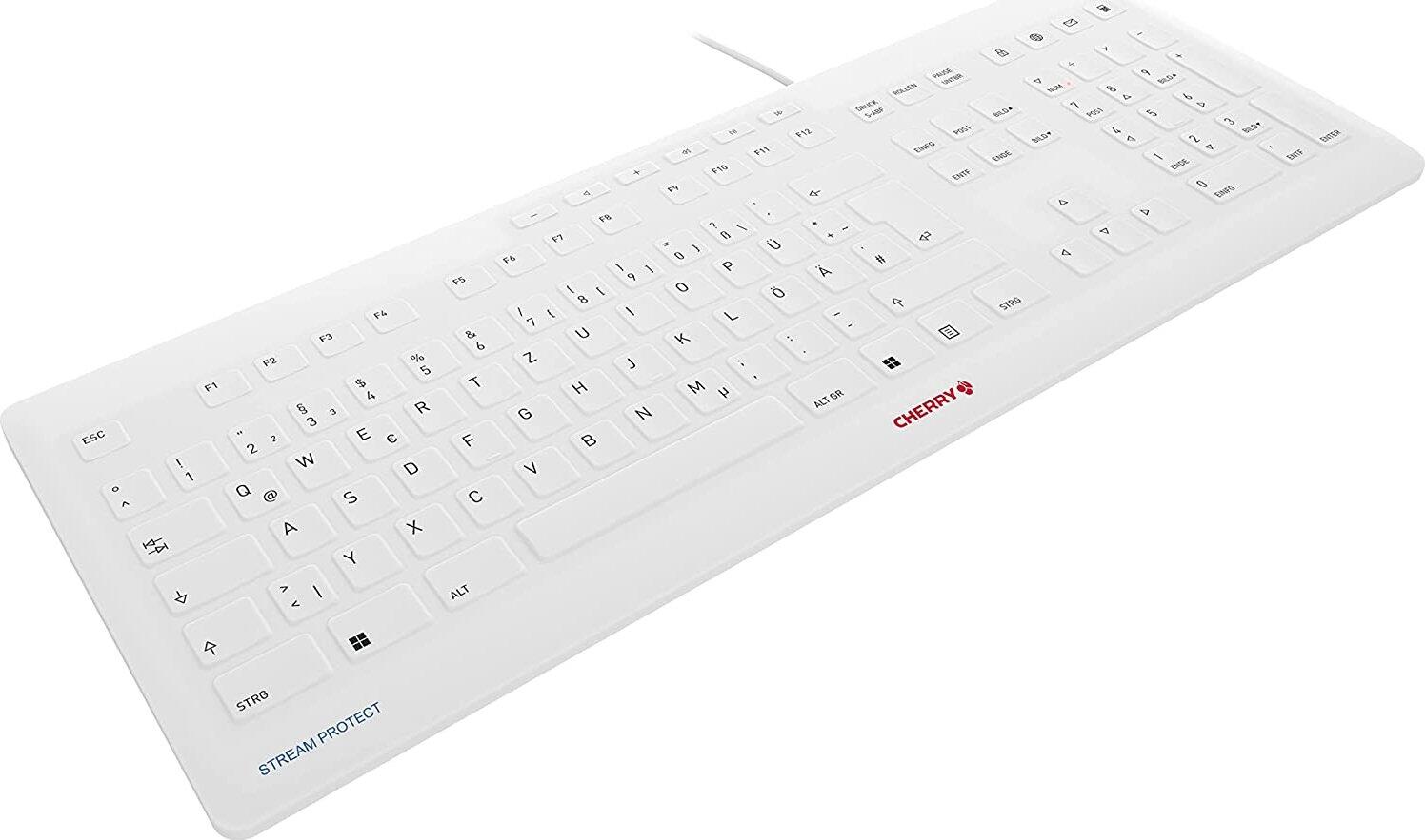 CHERRY STREAM PROTECT KEYBOARD - Weiß