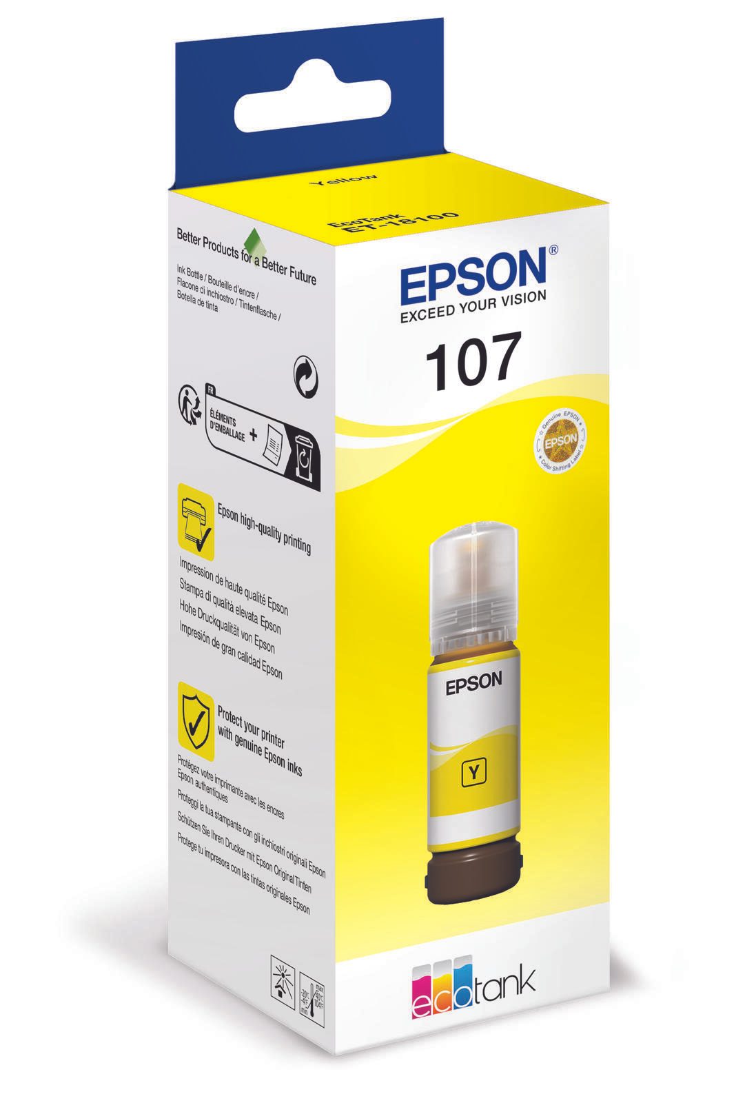 Epson Original EcoTank 107 Tintenflasche - gelb (C13T09B440)